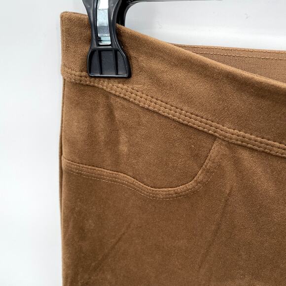 Max Studios NWT Soft Faux Suede Pull On Khaki Jegging Stretch Vicuna Pants / M - Picture 4 of 10